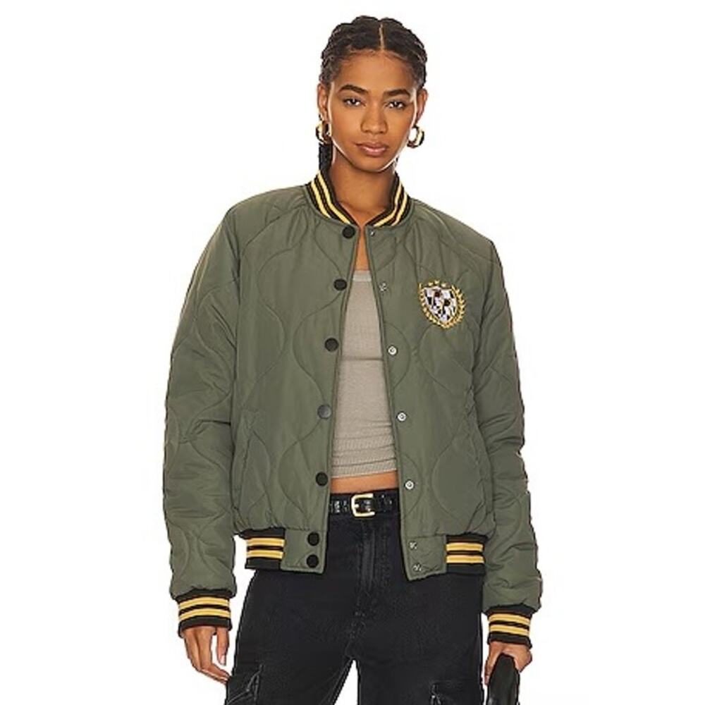 Beach Riot XS Flight Bomber Jacket Green